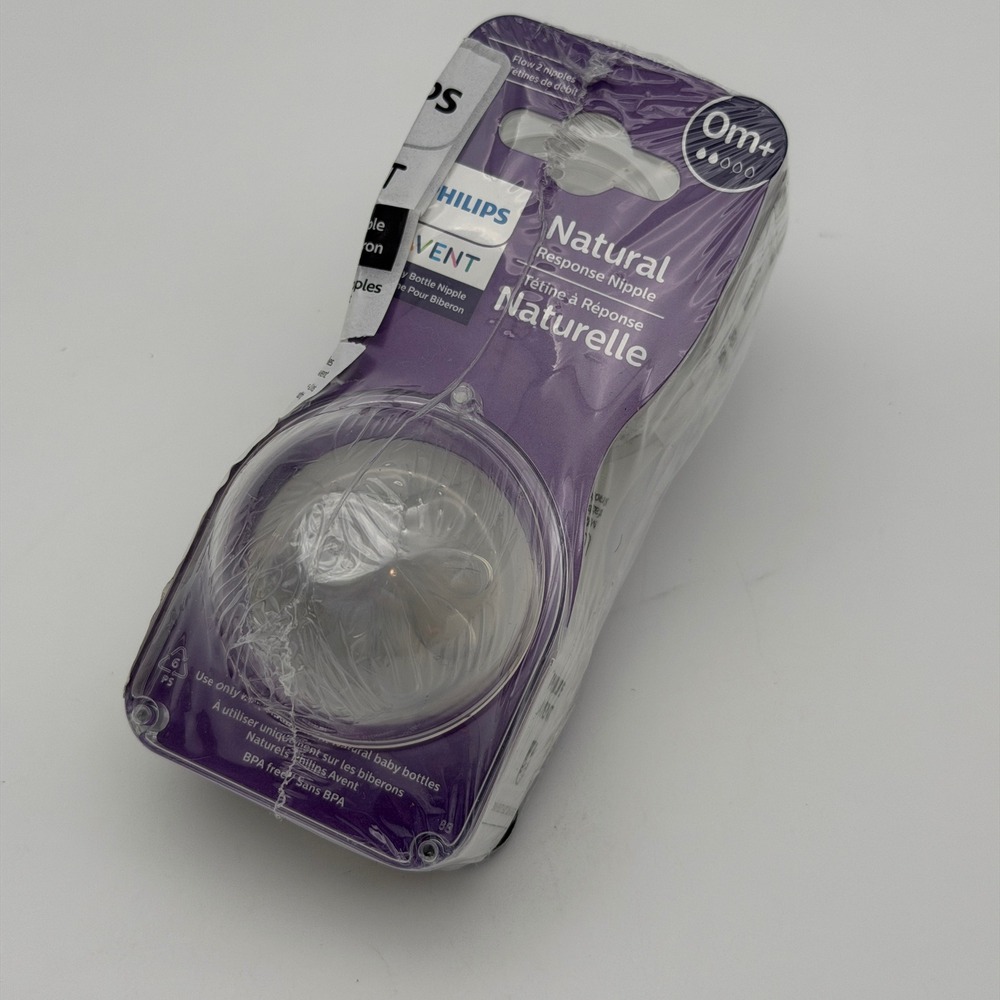Philips Avent Natural Response Nipple - Flow 2 - 0m+ (2‎ Pack) Lot of 2